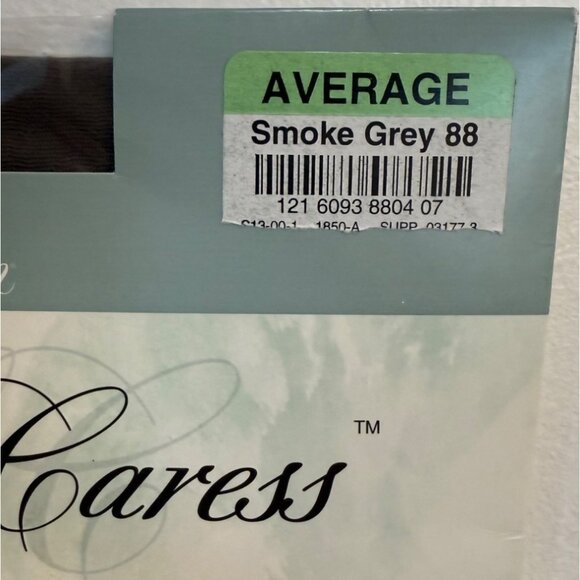 Sheer Caress Control Top Silk Sheer Pantyhose Color Smoke Grey Sandalfoot Size M - Picture 4 of 9